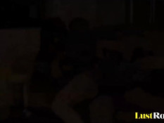 Сисястая брюнетка в белых чулках Kyra Black села на член сверху