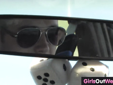 Привёз за город молодую брюнетку и отодрал в поле возле машины