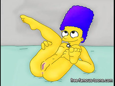 Сексуальная Marge Simpson трахается с персонажами мультфильма
