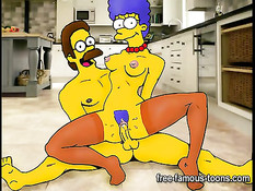 Сексуальная Marge Simpson трахается с персонажами мультфильма