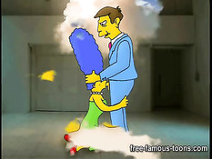 Сексуальная Marge Simpson трахается с персонажами мультфильма