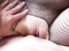 Светловолосая сисястая девка Brett Rossi ебётся в сетчатом белье