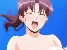 Несколько хентай девок и один парень занимаются сексом на пляже