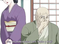 Пожилой мужчина отъебал большим членом сисястую хентай девку