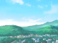 Похотливый мужик оттрахал и обкончал сисястую хентай брюнетку