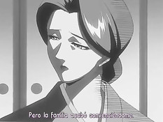 Похотливый мужик оттрахал и обкончал сисястую хентай брюнетку