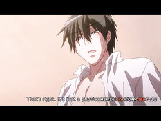 Сисястая хентай девушка в короткой юбке отсосала и села на парня