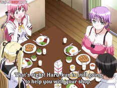 Разбудил хентай девку с малиновыми волосами и отымел на кровати