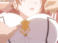 Разбудил хентай девку с малиновыми волосами и отымел на кровати