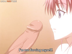 Разбудил хентай девку с малиновыми волосами и отымел на кровати