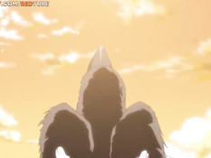 Разбудил хентай девку с малиновыми волосами и отымел на кровати