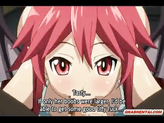 Крылатая хентай девка отсосала парню член и подрочила сиськами