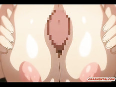 Крылатая хентай девка отсосала парню член и подрочила сиськами