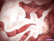 Парень вставил член в бритую писю аниме подруге в чёрных чулках