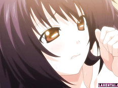 Парень вставил член в бритую писю аниме подруге в чёрных чулках