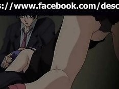 Ласковая хентай девка расстегнула парню ширинку и отсосала член