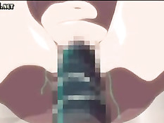 Приятель трахает на кровати в позе раком очкастую аниме подругу