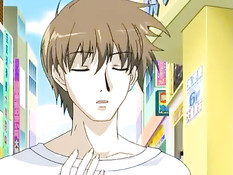 Парень поцеловал грудастую хентай девушку и отодрал на кровати