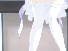 Парень поцеловал грудастую хентай девушку и отодрал на кровати