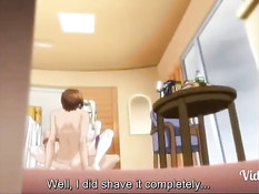 Сисястая хентай девка с косичками дрочит и ебётся с парнем в душе