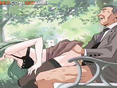 Пожилой мужчина отымел на скамейке в парке хентай девку в очках