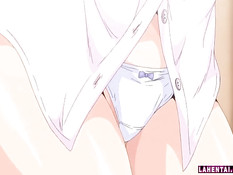 Сисястая хентай блондинка села на член своему молодому приятелю