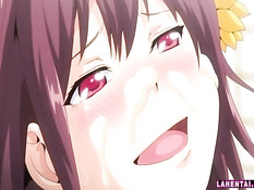 Японская аниме девка отсосала у парня член и села на него сверху