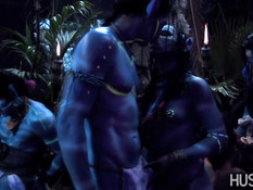 Групповой секс в джунглях планеты Пандора из кинофильма Аватар