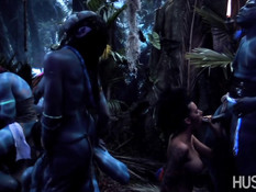 Групповой секс в джунглях планеты Пандора из кинофильма Аватар