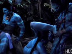 Групповой секс в джунглях планеты Пандора из кинофильма Аватар