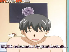 Сиськастая хентай мамочка с дочерью затрахали молодого паренька