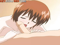 Сиськастая хентай мамочка с дочерью затрахали молодого паренька