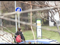 Блондинка снимает на улице парня и занимается сексом в кустиках