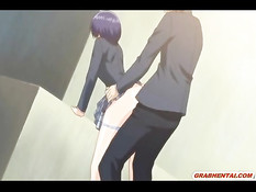 Связанной хентай брюнеточке в очках вставили вибратор в письку