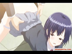 Связанной хентай брюнеточке в очках вставили вибратор в письку