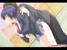 Связанной хентай брюнеточке в очках вставили вибратор в письку