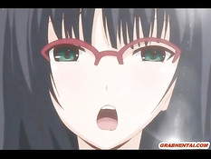 Связанной хентай брюнеточке в очках вставили вибратор в письку