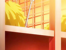 Горячая хентай подруга с красными волосами дрочит член сиськами