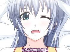 Горячая хентай подруга с красными волосами дрочит член сиськами