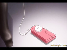 Рыжая хентай девка в очках трахается с парнем на рабочем месте