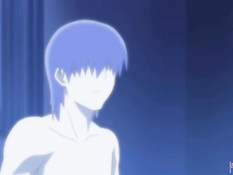 Грудастая хентай барменша отсосала у парня член и уселась сверху