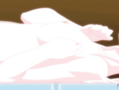 Грудастая хентай барменша отсосала у парня член и уселась сверху