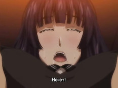 Возбуждённая хентай брюнеточка трахается с приятелем на кровати