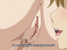 Возбуждённая хентай брюнеточка трахается с приятелем на кровати