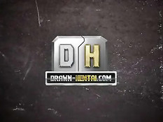 Рыжая хентай красотка сосёт большой хуй и садится на него сверху