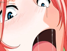 Парни заставили рыжую хентай девку сосать член возле магазина