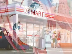 Парни заставили рыжую хентай девку сосать член возле магазина