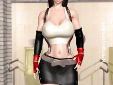 3D девку с большой грудью в туалете обвили и оттрахали щупальцы