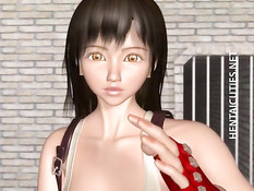 3D девку с большой грудью в туалете обвили и оттрахали щупальцы