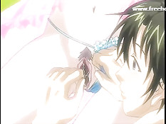 Парень отлизал клитор грудастой хентай брюнетке и отымел в киску